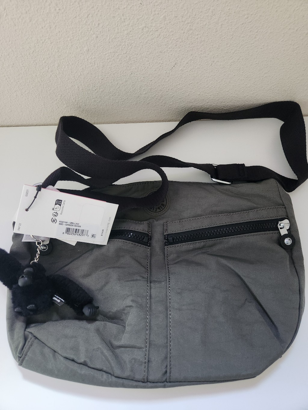 Nwt Kipling Izellah Crossbody Bag Green Moss Lightweight Travel Purse